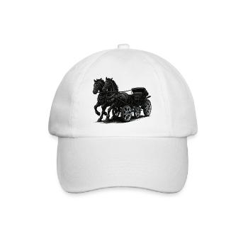 Carriage with modern chrome rims - Baseball Cap - white/white - Front
