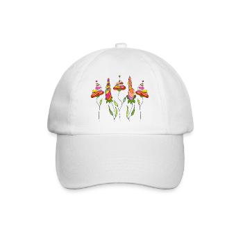 Blumen - Baseballkappe - Weiß/Weiß - Vorne