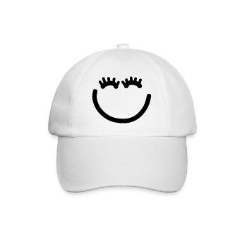 Visage heureux avec des cils - Casquette classique - blanc/blanc - Devant