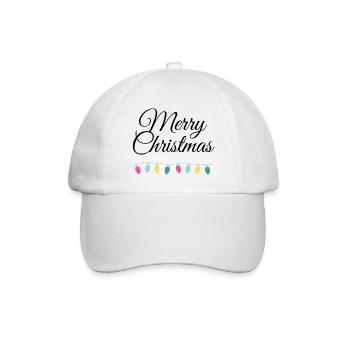 Merry Christmas with fairy lights - Baseball Cap - white/white - Front