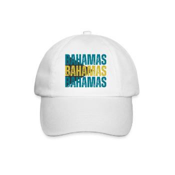 Bahamas Flag, I Love Bahamas - Baseball Cap - white/white - Front