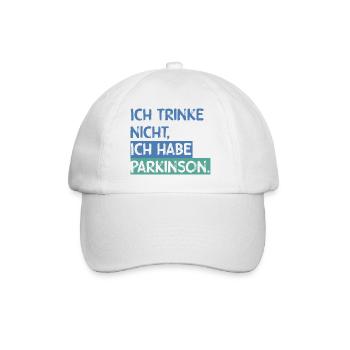 Ich trinke nicht, ich habe Parkinson. - Baseballkappe - Weiß/Weiß - Vorne