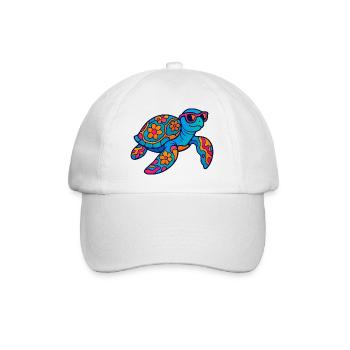Colorful flower animal turtle with sunglasses - Baseball Cap - white/white - Front