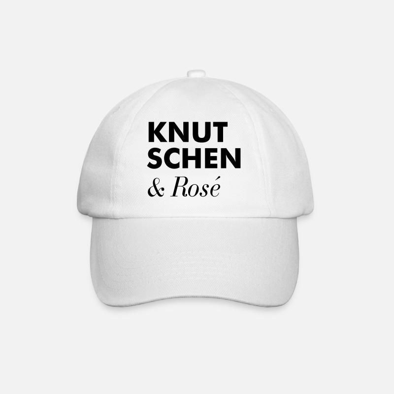 Knutschen Rosé Sommer Tshirt - Baseballkappe - Weiß/Weiß