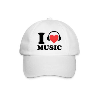 I Love Music Quote For Music Lover - Baseball Cap - white/white - Front