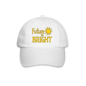 Future Is Bright - Sonne  - Baseballkappe - Weiß/Weiß - Vorne