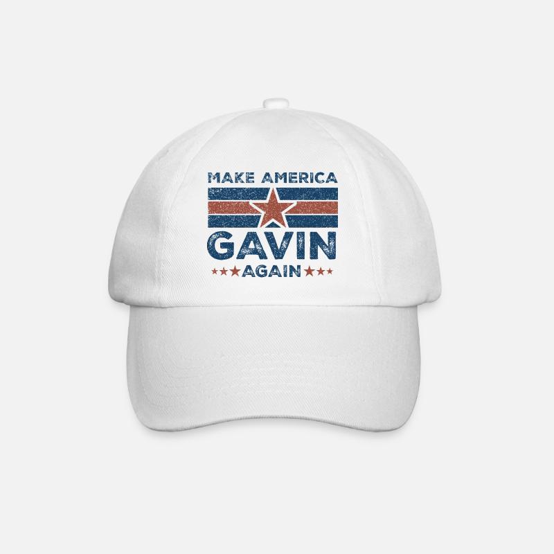 Gavin Make America - Baseballkappe - Weiß/Weiß