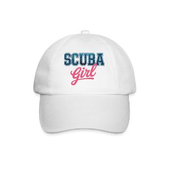 Scuba Girl Diving Design - Baseball Cap - white/white - Front