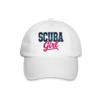 Scuba Girl Diving Design - Baseball Cap - white/white - Front