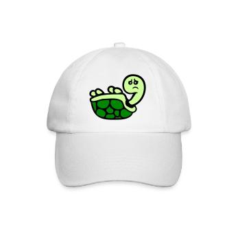 Tortue renversée sur le dos, triste - Casquette classique - blanc/blanc - Devant