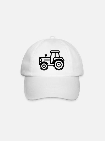 Traktor - Baseballkappe - Weiß/Weiß