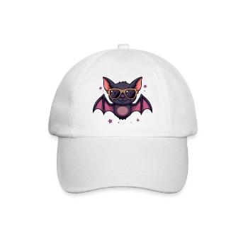 Cool bat with sunglasses - Baseball Cap - white/white - Front