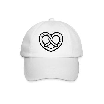 Herzbreze – Bretzel bavarois en forme de cœur - Casquette classique - blanc/blanc - Devant
