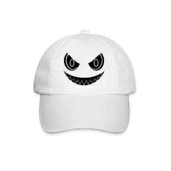 Böses Lächeln Halloween - Baseballkappe - Weiß/Weiß - Vorne