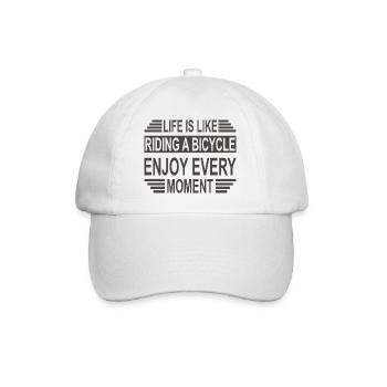 La vie, c’est comme le vélo - Casquette classique - blanc/blanc - Devant