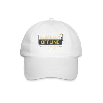 "Thoughts offline – please try later" - Baseball Cap - white/white - Front