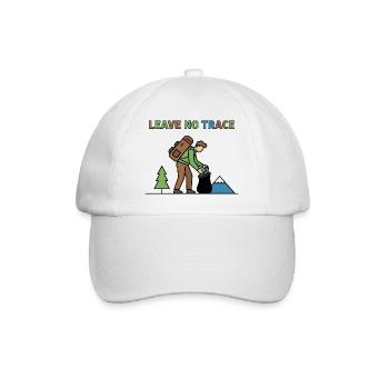 Ne laissez aucune trace | Randonnée pédestre et protection de l’environnement - Casquette classique - blanc/blanc - Devant