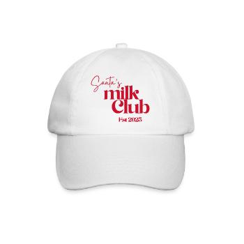 Santa's Milk Club Est 2025 - Baseball Cap - white/white - Front