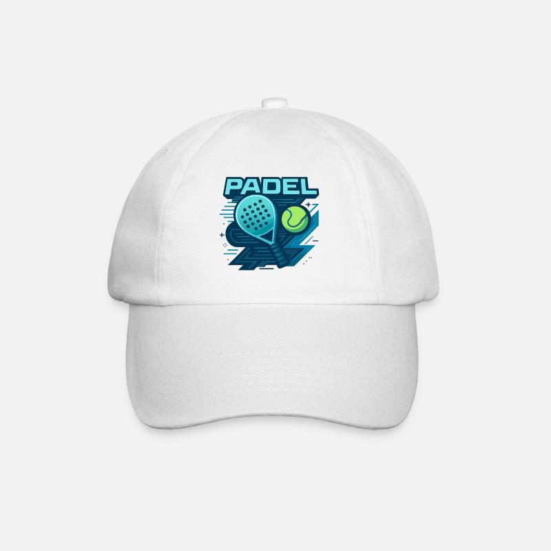 Padel Logo Schläger Ball Dynamik - Baseballkappe - Weiß/Weiß