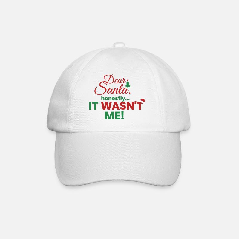 Dear Santa – Ehrlich, ich war’s nicht! - Baseballkappe - Weiß/Weiß