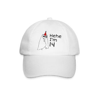 14-jähriges Jubiläum – 14. Jubiläumsgeschenk - Baseballkappe - Weiß/Weiß - Vorne