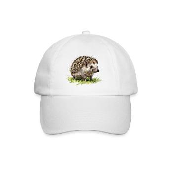 Watercolor Hedgehog in the Grass - Baseball Cap - white/white - Front