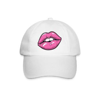 Pop Art Lips in Pink Glow - Baseball Cap - white/white - Front