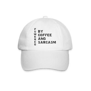 Powered By Coffee And Sarcasm - Baseball Cap - white/white - Front