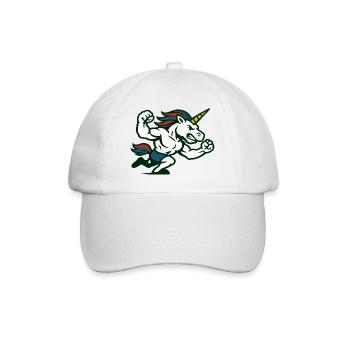 Power Unicorn Running Strong Fantasy Illustration - Baseball Cap - white/white - Front
