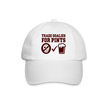 Trade Goalies for Pints Eishockey Humor - Baseball Cap - white/white - Front