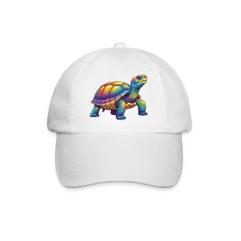 Bunte Turtle Rainbow Pop Art Aquarell - Baseballkappe - Weiß/Weiß - Vorne