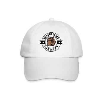 Boxing is my Therapy Boxen Sport Statement - Baseball Cap - white/white - Front
