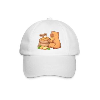 Capybara with potatoes – relaxed & cute - Baseball Cap - white/white - Front