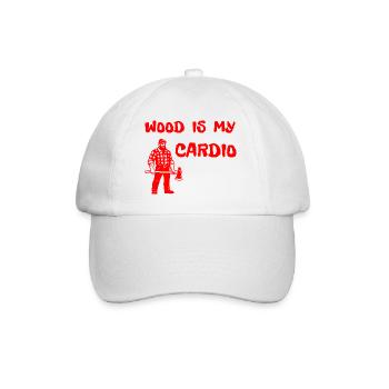 Holz ist mein Cardio – Design der Holzfäller-Axt - Baseballkappe - Weiß/Weiß - Vorne
