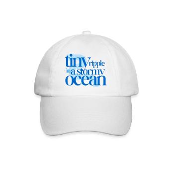 Tiny ripple in a stormy ocean (blue background) - Baseball Cap - white/white - Front