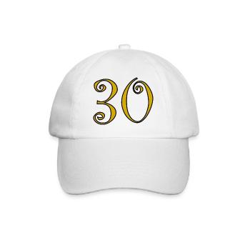 30. 30 ANS. 30e ANNIVERSAIRE. ANNIVERSAIRE 30 ANS. - Casquette classique - blanc/blanc - Devant