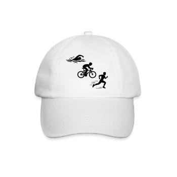 Triathlon Silhouette Triathlet - Baseballkappe - Weiß/Weiß - Vorne