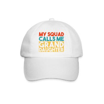 My Squad Calls Me Granddaughter Retro Typography - Baseball Cap - white/white - Front