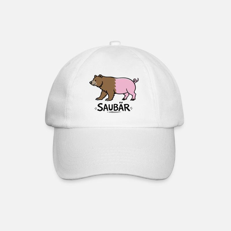 Ours sanglier – Jeu de mots drôle avec des animaux - Casquette classique - blanc/blanc