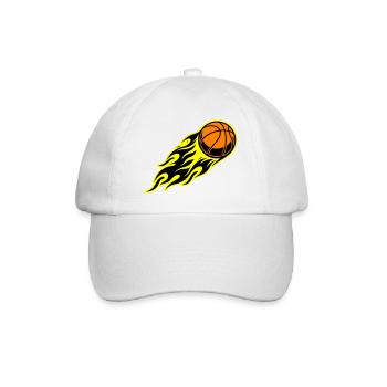 Basketball flame - Baseball Cap - white/white - Front