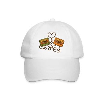 Mixtape Memories – Retro Cassettes - Baseball Cap - white/white - Front