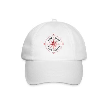 Find Your True North Compass Compass Rose Symbol - Baseball Cap - white/white - Front
