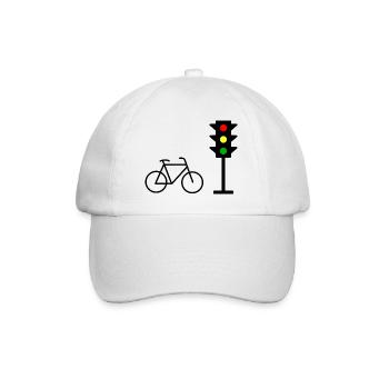 Ampelprint mit Fahrrad - Baseballkappe - Weiß/Weiß - Vorne