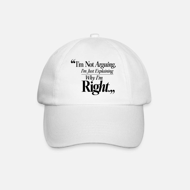Ich diskutiere nicht ich habe Recht lustig - Baseballkappe - Weiß/Weiß