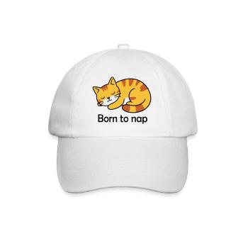 Born to Nap Cat Sleep Design - Baseball Cap - white/white - Front