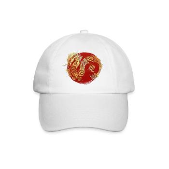 Drache Chinesisches Tierkreiszeichen Horoskop - Baseballkappe - Weiß/Weiß - Vorne