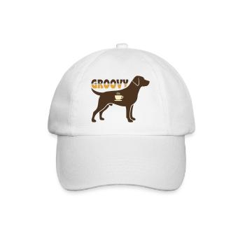 Groovy Dog Retriever Retro - Baseball Cap - white/white - Front