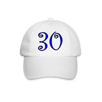 30. 30 ANS. 30e ANNIVERSAIRE. ANNIVERSAIRE 30 ANS. - Casquette classique - blanc/blanc - Devant