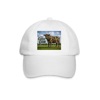 Camo cow in meadow - Baseball Cap - white/white - Front