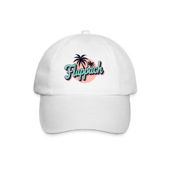 Flappach Palmen Retro Sommer - Baseballkappe - Weiß/Weiß - Vorne
